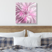 Fractal Pink Flower Dream, floral Fantasy Pattern Canvas Afdruk (Insitu (Slaapkamer))