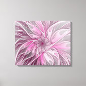 Fractal Pink Flower Dream, floral Fantasy Pattern Canvas Afdruk (Voorkant)