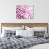 Fractal Pink Flower Dream, floral Fantasy Pattern Canvas Afdruk (Insitu (Slaapkamer))