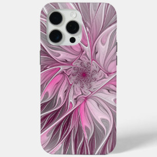 Fractal Pink Flower Dream, Floral Fantasy Pattern iPhone 15 Pro Max Hoesje