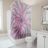 Fractal Pink Flower Dream, Floral Fantasy Pattern Douchegordijn (In situ)