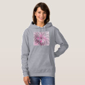 Fractal Pink Flower Dream, Floral Fantasy Pattern Hoodie (Voorkant volledig)