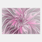 Fractal Pink Flower Dream, floral Fantasy Pattern Inpakpapier Vel (Voorkant 2)