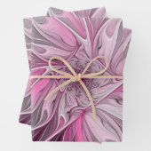 Fractal Pink Flower Dream, floral Fantasy Pattern Inpakpapier Vel (In situ)