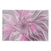 Fractal Pink Flower Dream, Floral Fantasy Pattern Kussensloop (Achterkant-Links)