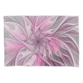 Fractal Pink Flower Dream, Floral Fantasy Pattern Kussensloop (Voorkant-Links)