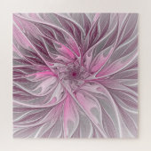 Fractal Pink Flower Dream, Floral Fantasy Pattern Legpuzzel (Horizontaal)