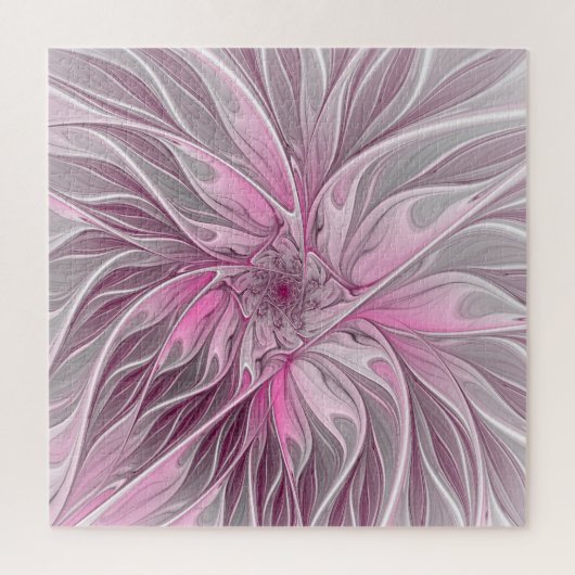 Fractal Pink Flower Dream, Floral Fantasy Pattern Legpuzzel (Verticaal)