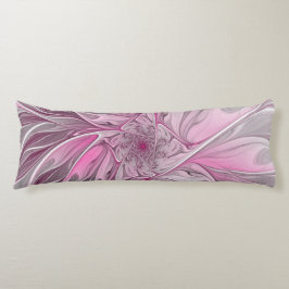 Fractal Pink Flower Dream, Floral Fantasy Pattern Lichaamskussen
