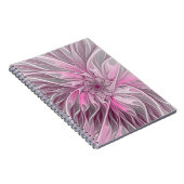 Fractal Pink Flower Dream, Floral Fantasy Pattern Notitieboek (Rechterzijde)