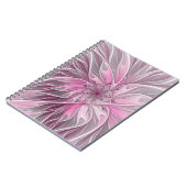 Fractal Pink Flower Dream, Floral Fantasy Pattern Notitieboek (Linkerzijde)