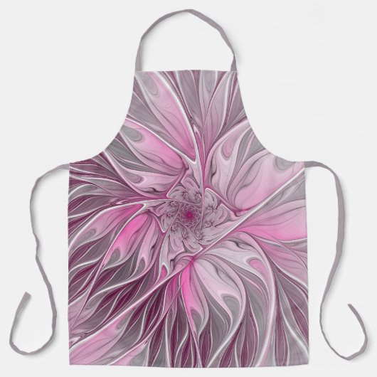 Fractal Pink Flower Dream, Floral Fantasy Pattern Schort (Voorkant)