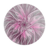 Fractal Pink Flower Dream, Floral Fantasy Pattern Snijplank (Voorkant)