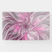 Fractal Pink Flower Dream, Floral Fantasy Pattern Spandoek (Horizontaal)