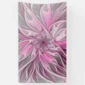 Fractal Pink Flower Dream, Floral Fantasy Pattern Spandoek (Verticaal)