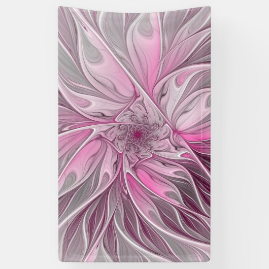 Fractal Pink Flower Dream, Floral Fantasy Pattern Spandoek (Verticaal)