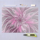 Fractal Pink Flower Dream, Floral Fantasy Pattern Tissuepapier (Craft)