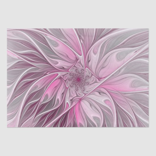 Fractal Pink Flower Dream, Floral Fantasy Pattern Tissuepapier (Voorkant)