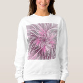 Fractal Pink Flower Dream, Floral Fantasy Pattern Trui (Voorkant)