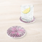 Fractal Pink Flower Dream, Floral Fantasy Pattern Zandsteen Onderzetter (Zijkant)