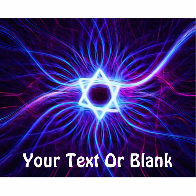 Fractal Plasma Magen David Fotobeeldje Magneet (Voorkant)