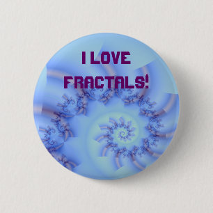 Fractal plezier 10, IK HOOR FRACTALS! Ronde Button 5,7 Cm