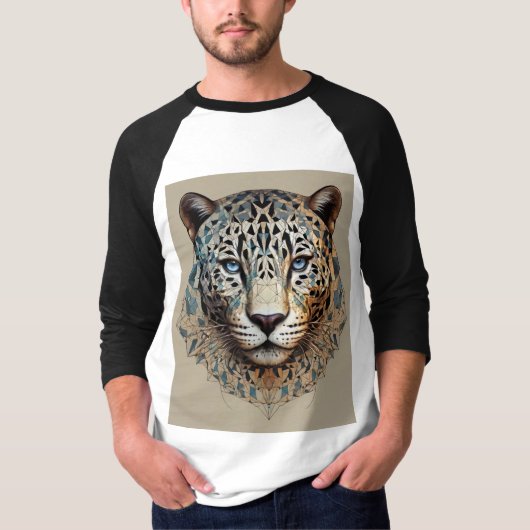 Fractal Power: Geometrisch Jaguar T-shirt. T-shirt (Voorkant)