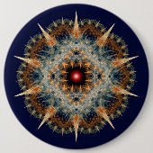 Fractal prik ornament ronde button 6,0 cm (Voorkant)