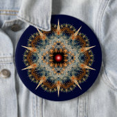 Fractal prik ornament ronde button 6,0 cm (In situ)