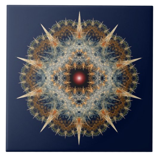 Fractal prik ornament tegeltje (Voorkant)