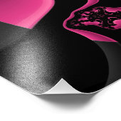 Fractal Print Black and Pink Butterfly Foto Afdruk (Hoek)
