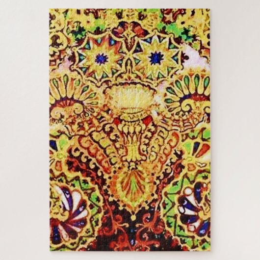 "Fractal Psychedelic Cat" van Louis Wain Legpuzzel (Verticaal)
