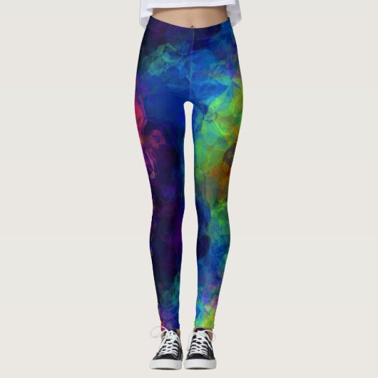 Fractal Psychedelic Trippy Festival Leggings EDM (Voorkant)