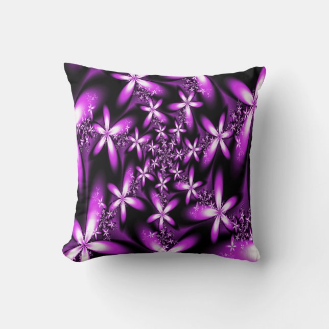 Fractal Purplish Pink Flowers Kussen (Voorkant)