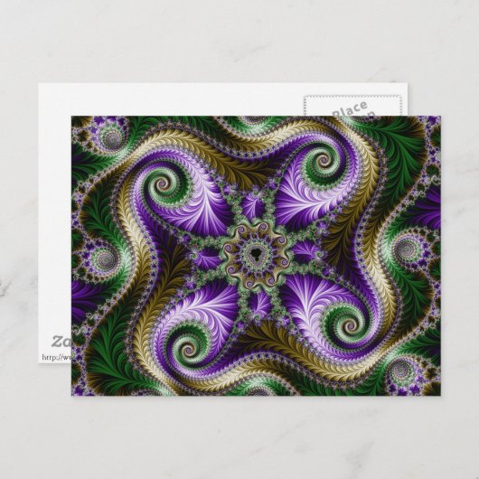 Fractal "Quadra" Briefkaart (Voorkant / Achterkant)