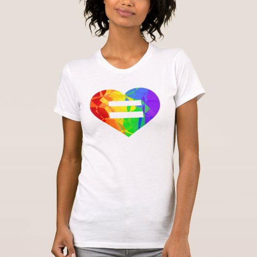 Fractal Rainbow Heart Marriage Equality Shirt (Voorkant)