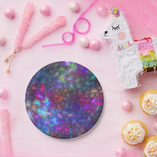 Fractal Rainbow Papieren Bordje (Feest)