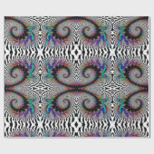 Fractal Rainbow Spiral Black White Abstract Cadeaupapier (Vlak)