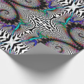 Fractal Rainbow Spiral Black White Abstract Cadeaupapier (Hoek)