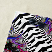 Fractal Rainbow Spiral Black White Abstract Strandlaken (In situ)