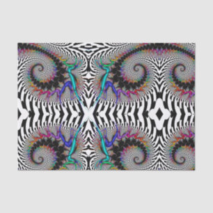 Fractal Rainbow Spiral Black White Abstract Tissuepapier