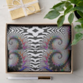 Fractal Rainbow Spiral Black White Abstract Tissuepapier (Geschenk)