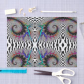 Fractal Rainbow Spiral Black White Abstract Tissuepapier (Craft)