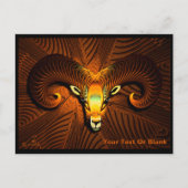 Fractal Ram's hoofd Briefkaart (Voorkant)
