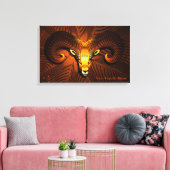Fractal Ram's hoofd Canvas Afdruk (Insitu (Woonkamer))