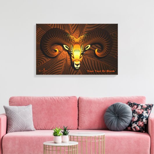 Fractal Ram's hoofd Canvas Afdruk (Insitu (Woonkamer))
