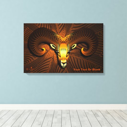 Fractal Ram's hoofd Canvas Afdruk (Insitu (Houten vloer))