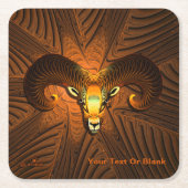 Fractal Ram's hoofd Kartonnen Onderzetters (Voorkant)