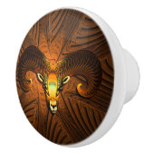 Fractal Ram's hoofd Keramische Knop (Rechts)