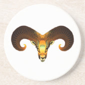 Fractal Ram's hoofd Zandsteen Onderzetter (Voorkant)